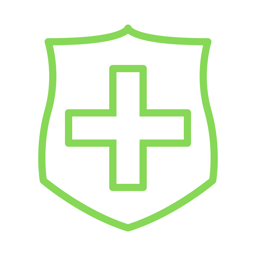 shield with medic cross icon