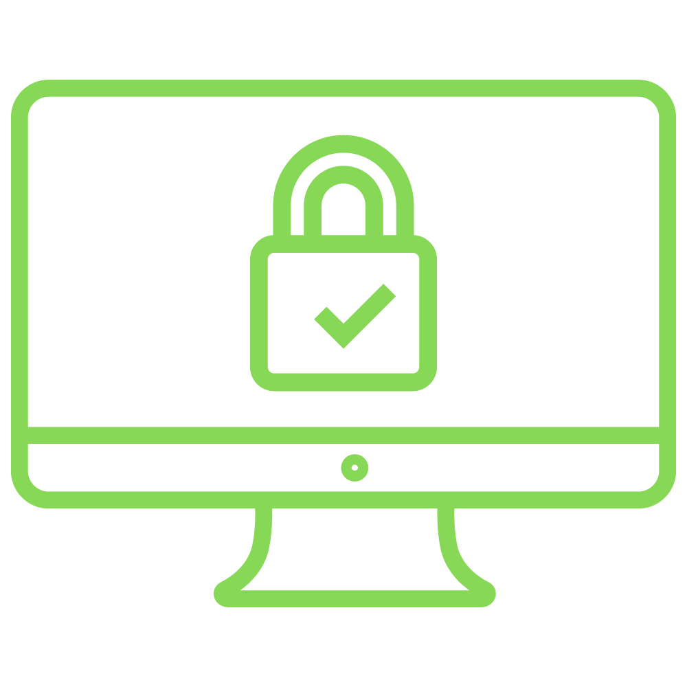 computer and lock icon